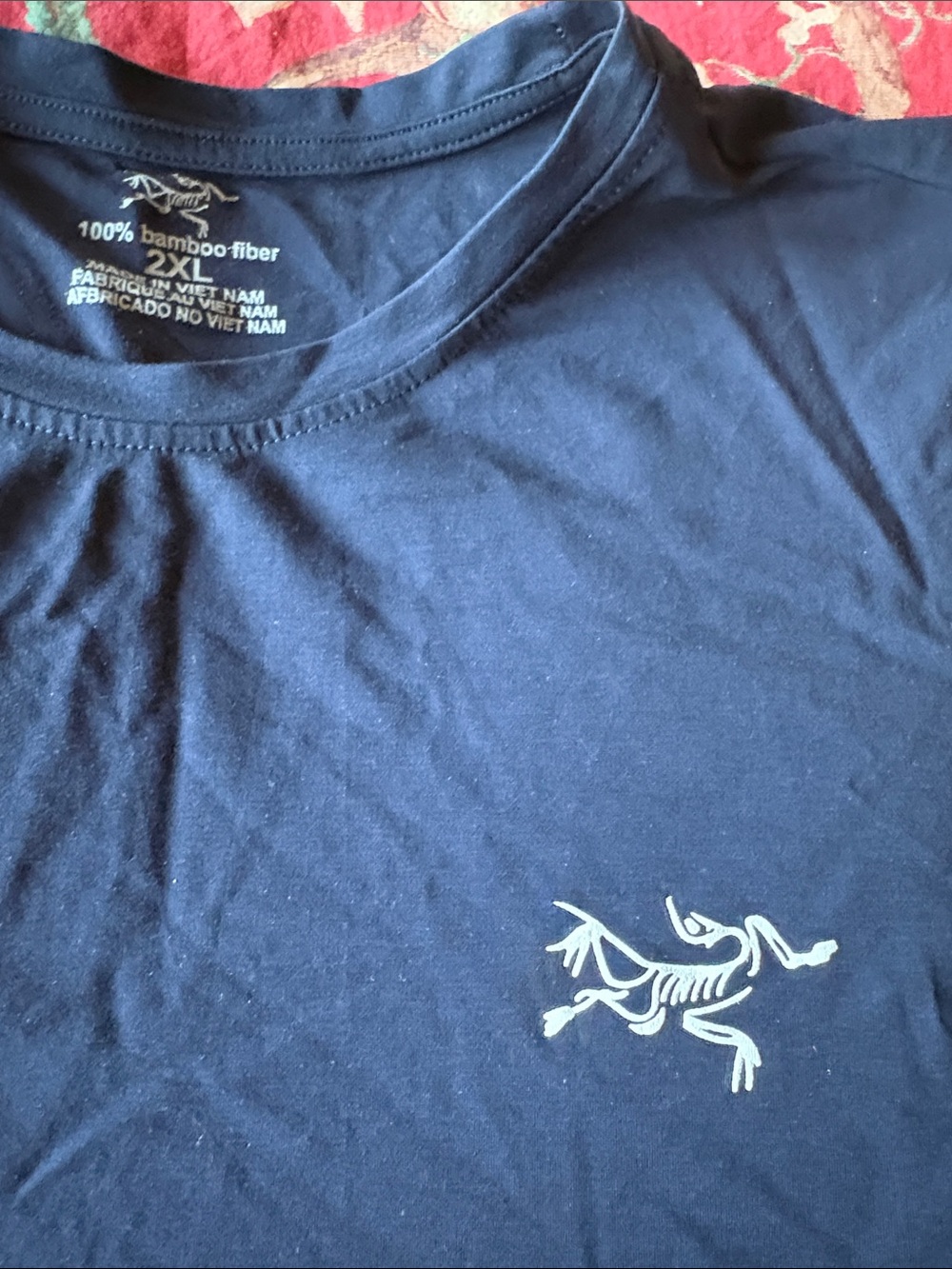 Arc’teryx Navy Blue Tee with Small White Graphic 100% Bamboo